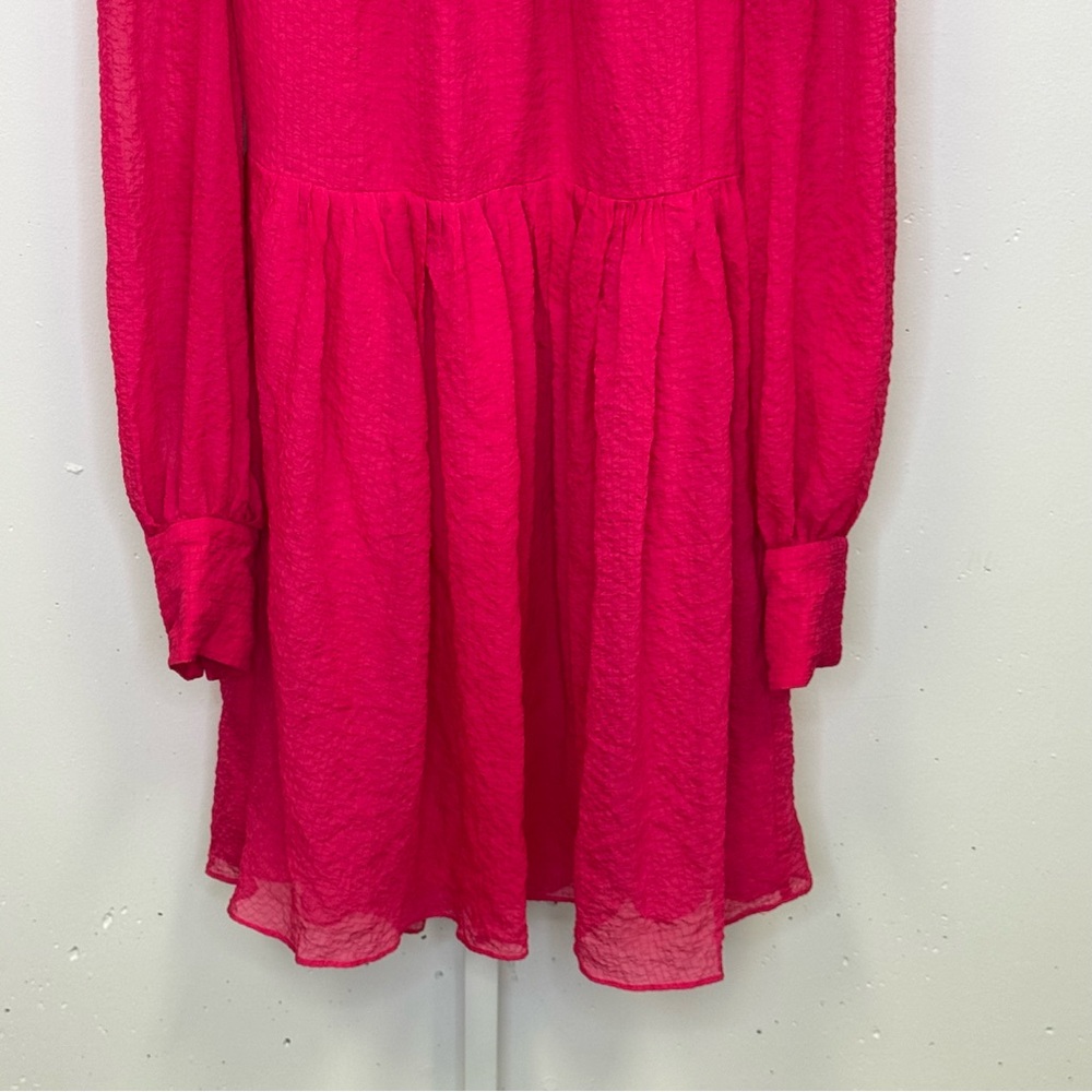 $328 Trina Turk Bloom Mockneck Minidress Radio City Rose Flowy A-line Sz 12 - Picture 6 of 16